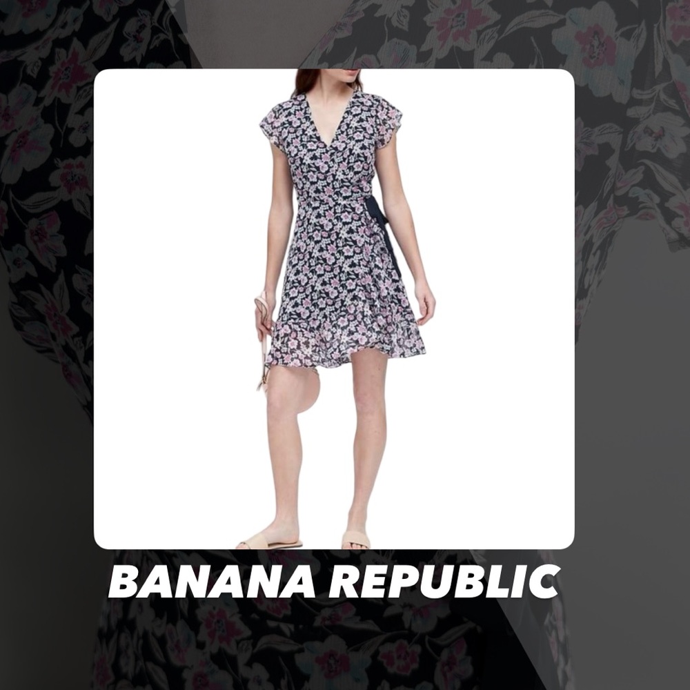 EUC Banana Republic Floral Wrap Dress